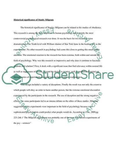 Contribution of Miligram to Psychology World