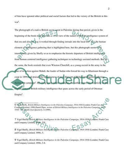 Book Critiques: British Military Intelligence in the Palestine Campaign