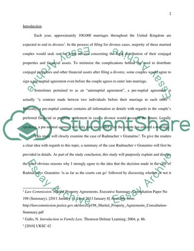 Decisions in the Case of Radmacher v Granatino