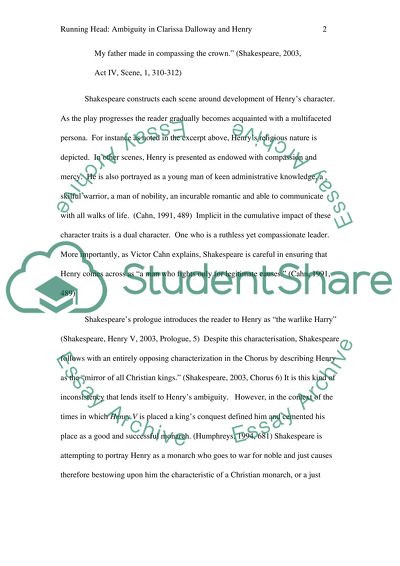 Ambiguity in Clarissa Dalloway and Henry