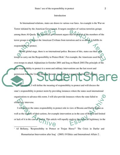 States Use of the Responsibility to Protect