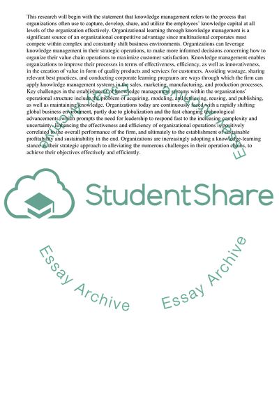The Concept of Knowledge Management