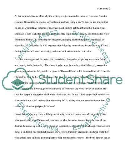 The Influence of They Say, I Say Book on Me