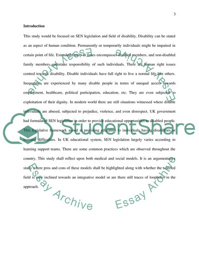 Field of Disability and SEN - Polarisation over the Social and Medical Models