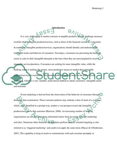 The Promotion of Intangible Financial Services Through Event Marketing