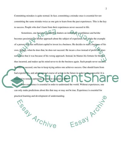 What are the effects of a new experience