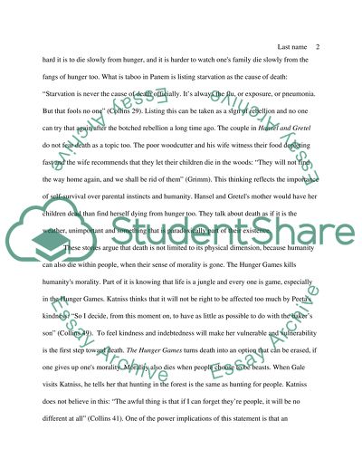 Death in Hansel and Gretel and the Hunger Games