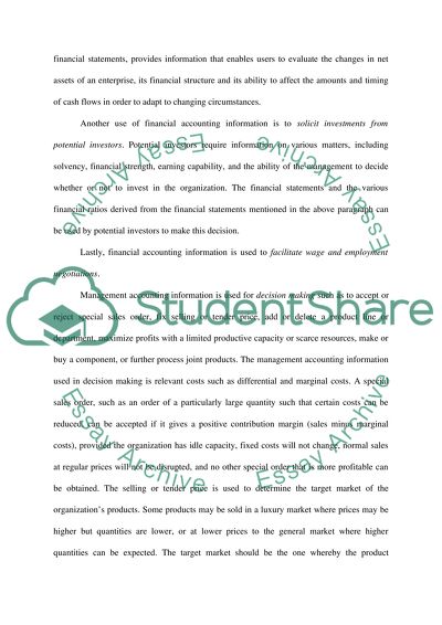 The usage of financial accounting information