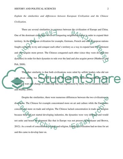 Ancient European Civilization Compared to Ancient China