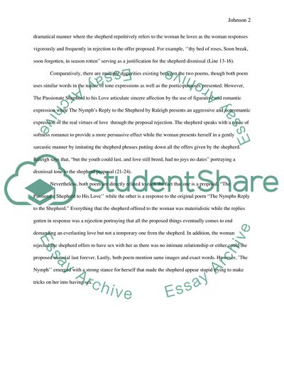 Comparing and Contrasting The Passionate Sheppard to His Love and The Nymphs Reply to the Shepphard
