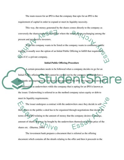 Initial Public Offering