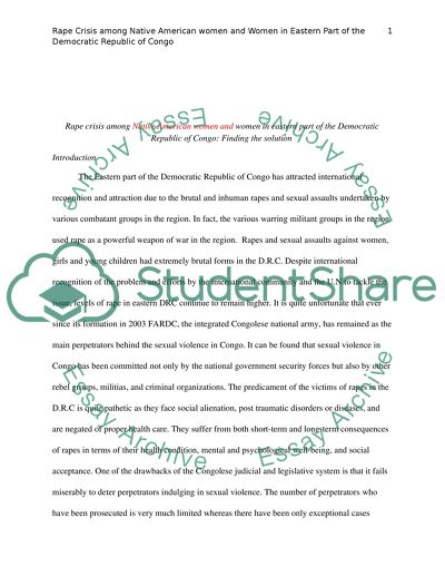 Democratic Republic of Congo Mass Rape