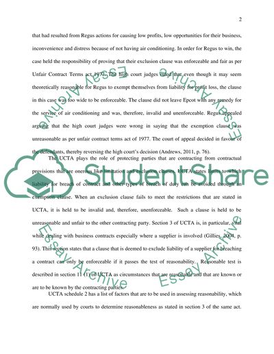 Exclusion Clauses and Unfair Contract Terms