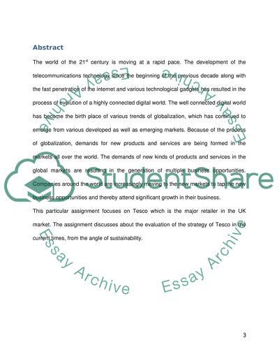 Sustainable Strategy Management at Tesco