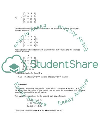 Pure Strategy Example