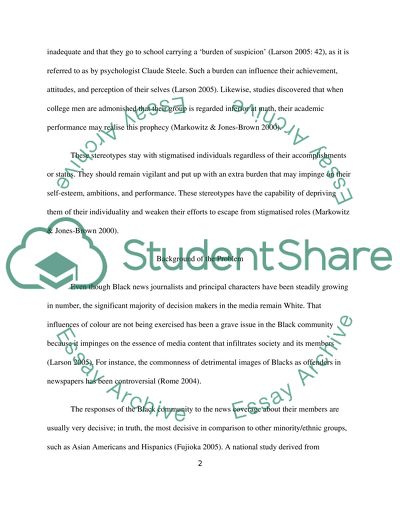 Black News Media Representation and Young Black Males Perception