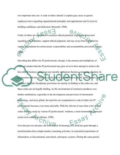 Sample Exam Solution in IT and Ethics