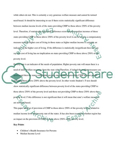 Relationship between States Childrens Health Insurance for Persons and Income