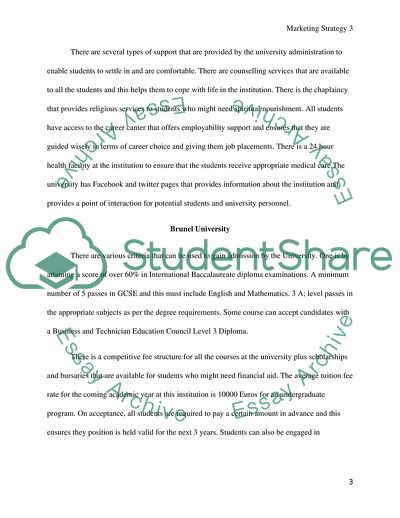 Marketing Strategy: University of Greenwich, Brunel University, Middlesex University