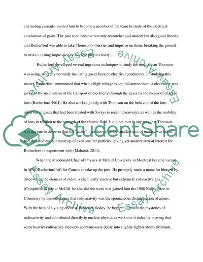 Ernest Rutherford and Nuclear Physics Contributions