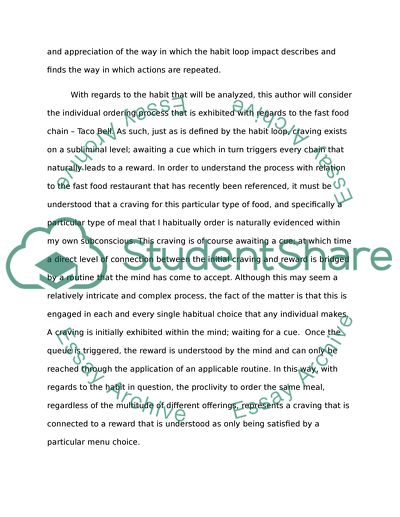 The Habit Loop: A Personal Investigation and Discussion of Habit