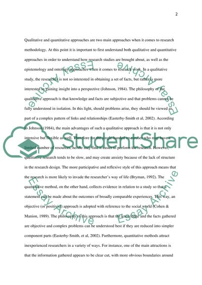 Epistemological and Ontological Assumptions