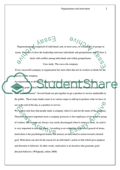 Leadership in the Coca Cola Company