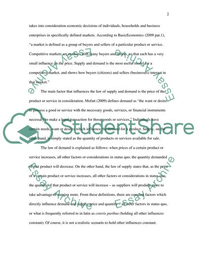 The Law of Supply and Demand