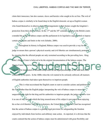 Civil Liberties, Habeas Corpus, and the War on Terror