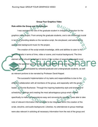 My Role in the project