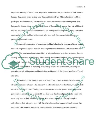 Families With Incarcerated Parents