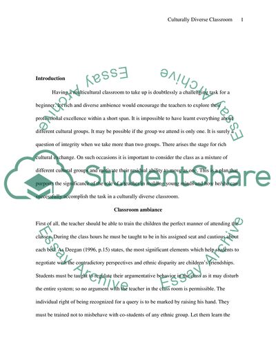 Creating a Multicultural Classroom