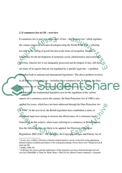 E-Commerce Law in Britain Focusing on Its Potential Dependency on Software Technology and Electronic Transactions