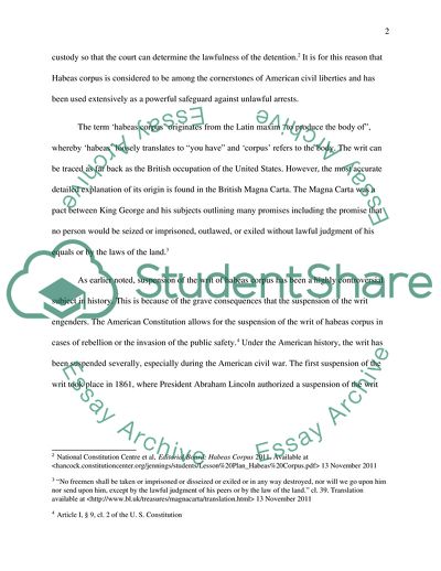 Was the Suspension of Habeas Corpus by Jefferson Davis Necessary