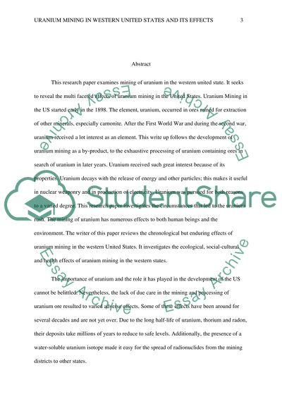 Uranium Mining Essay