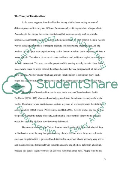 Functionalisam, Marxism, Feminism, Postmodernism