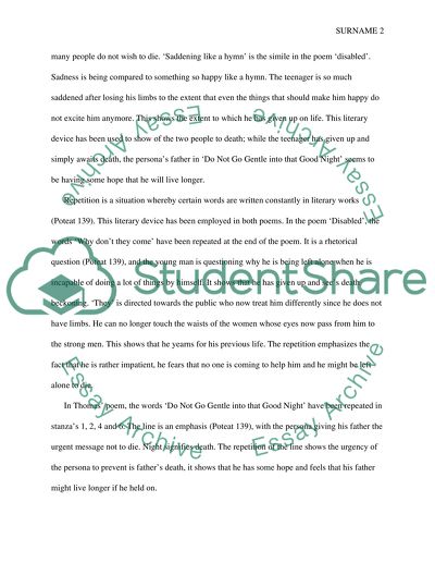 A Comparison of two poems based on the same thematic concern