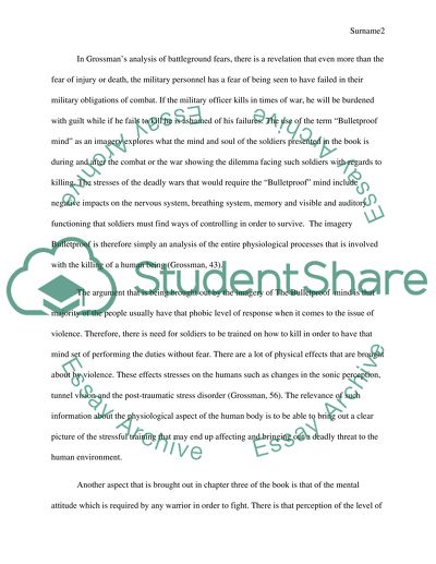 Text Analysis: On Killing: The Psychological Cost of Learning to Kill in War and Society by Dave Grossman