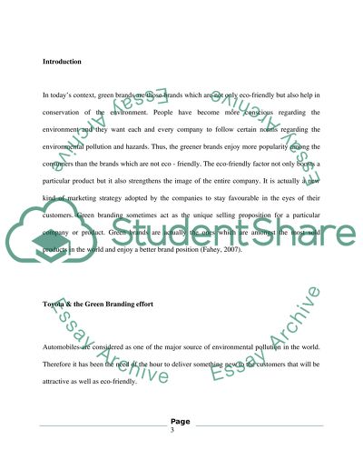 Toyota & the Green Branding Effort