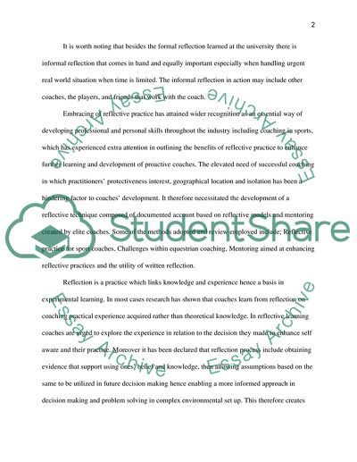 The Role of Reflective Practice in the Professional Development of Sports Coach