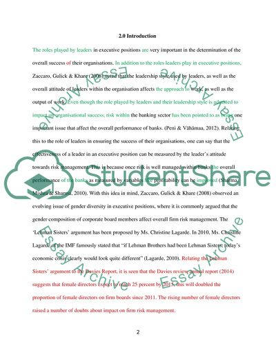 Banking Risk Management: Female Perspective