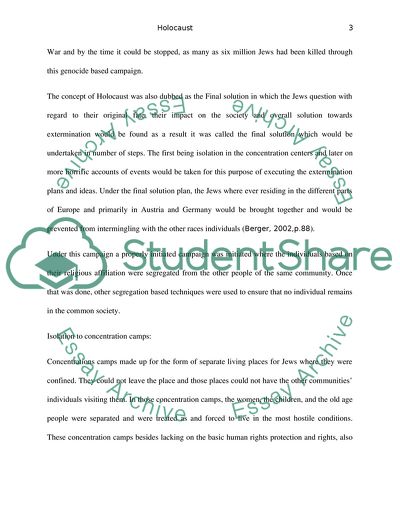 The Broad Line Concept of Holocaust