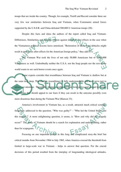 The Iraq War Vietnam Revisited