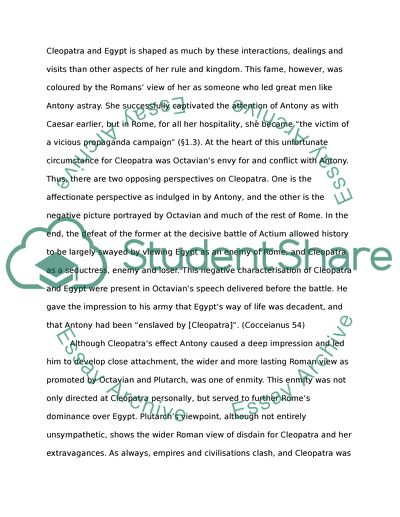 Plutarchs View of the Effect of Cleopatra on Antony