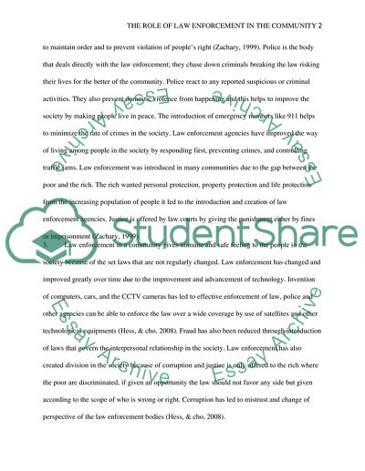 The role of Law Enforcement in the community