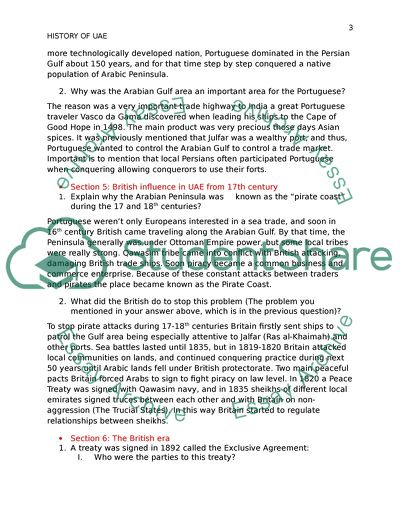 UAE History Questions