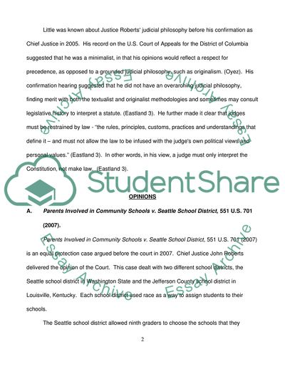 Chief Justice John Roberts and His Cases