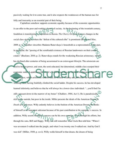 Capitalism Ideas in Cherry Orchard and Death of a Salesman