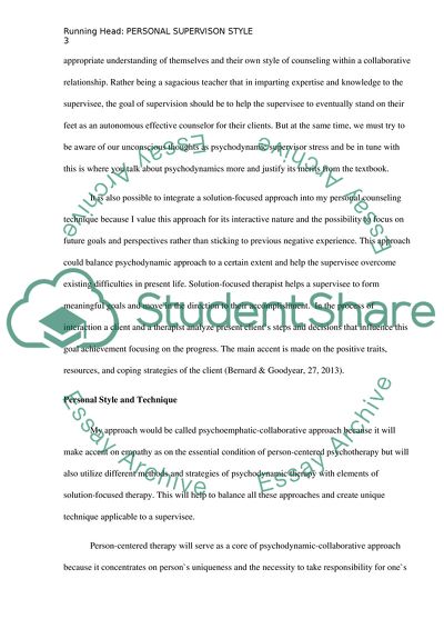 Personal Supervision Style