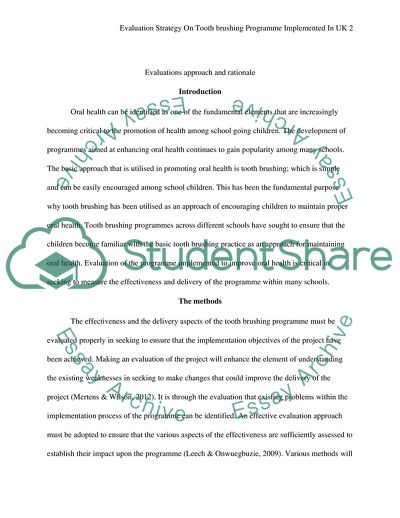 The Strategy of Toothbrushing Programme Implemented In the UK